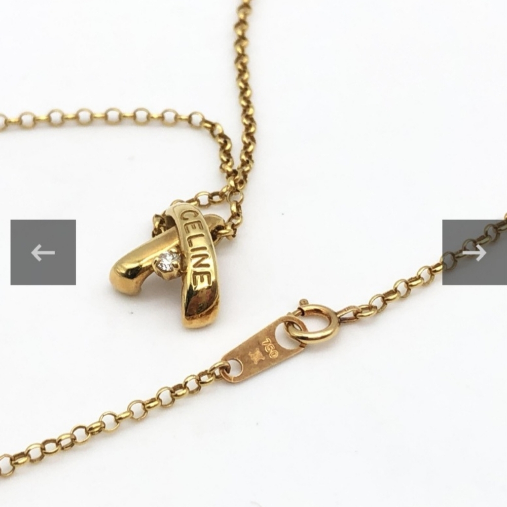 Authentic Celine Solid 18k And Diamond Gold Penda… - image 3